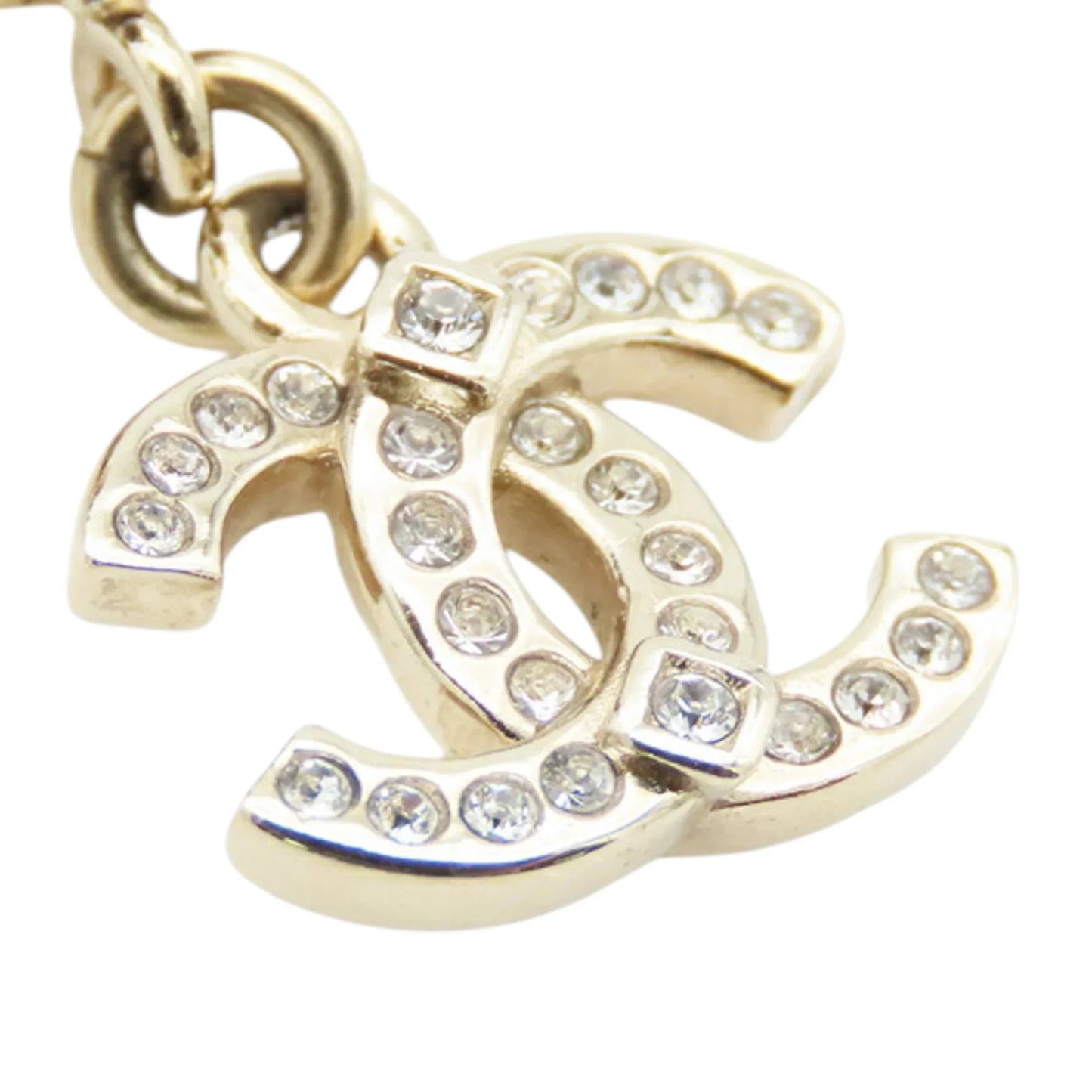 Gold Chanel CC Gold Plated Faux Pearl Swing Push Back Earrings