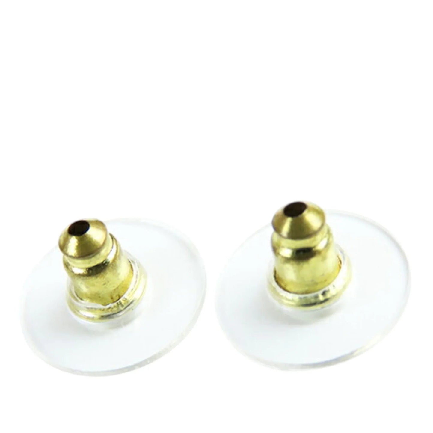 Gold Chanel CC Gold Plated Faux Pearl Swing Push Back Earrings