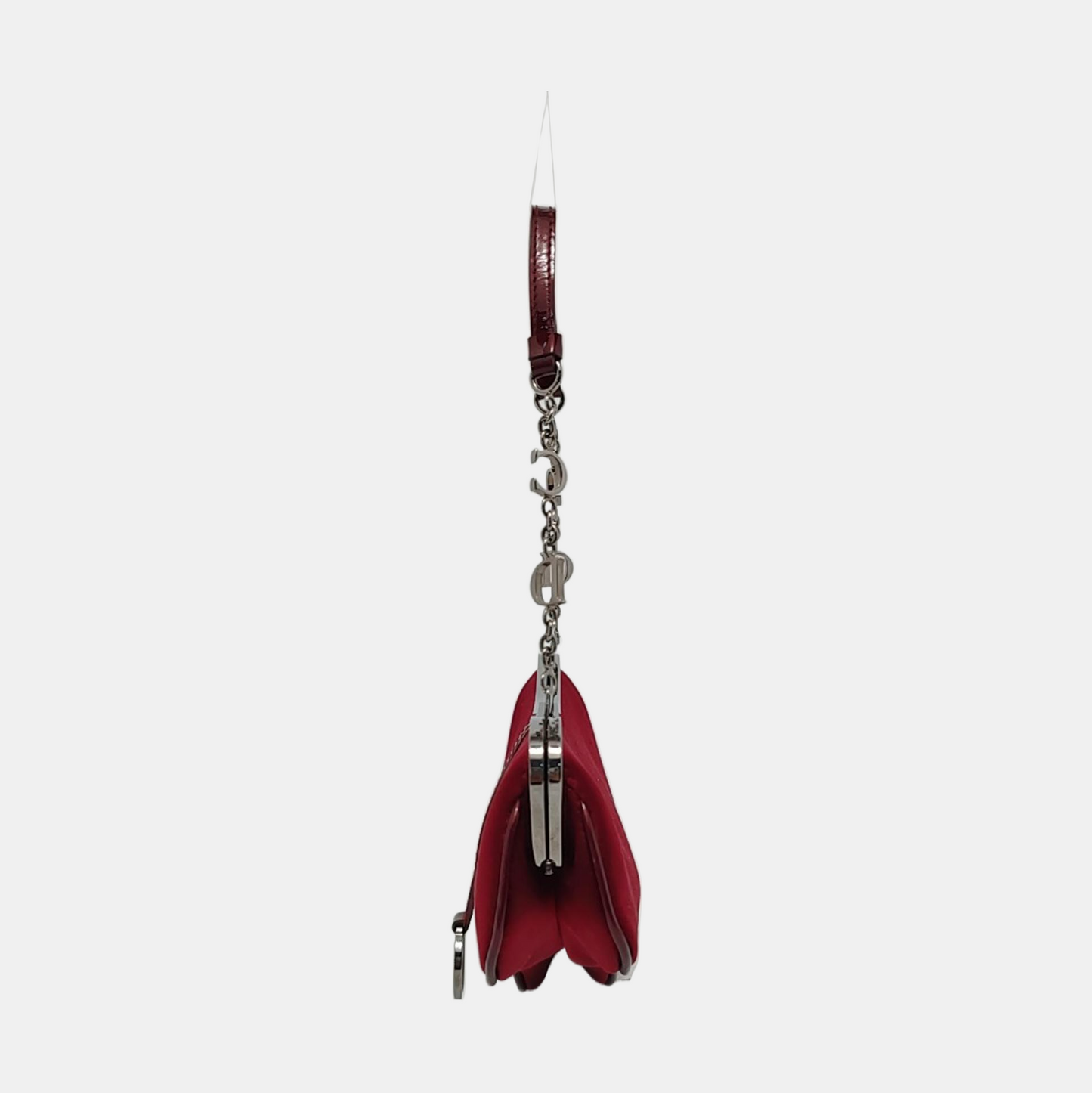 Dior Saddle   Classic Clutch   Mini Red Silk Satin