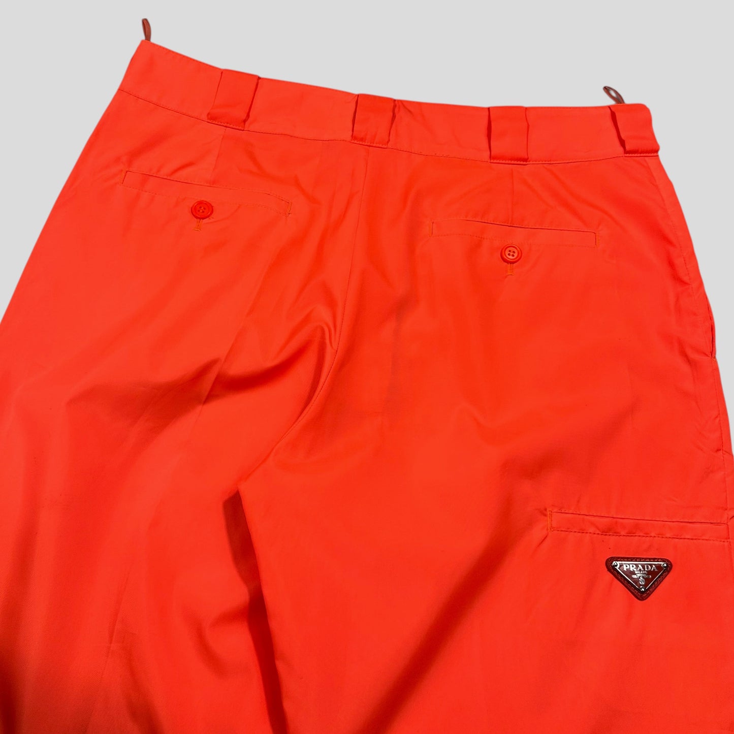 Prada Milano 2018 Orange Nylon Gabardine Triangle Logo Tro rs - S/M