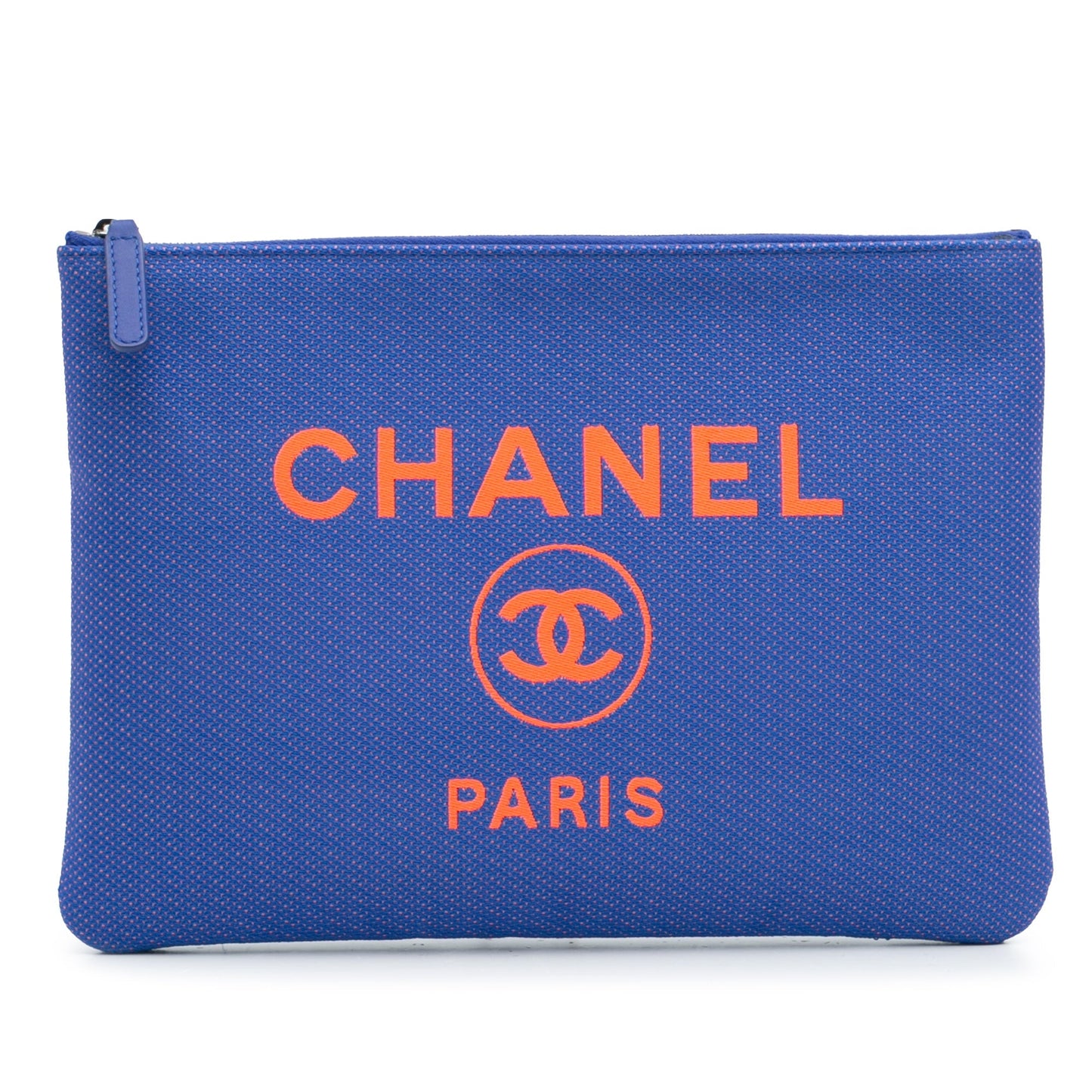 Blue Chanel Medium Tweed Deauville O Case Clutch