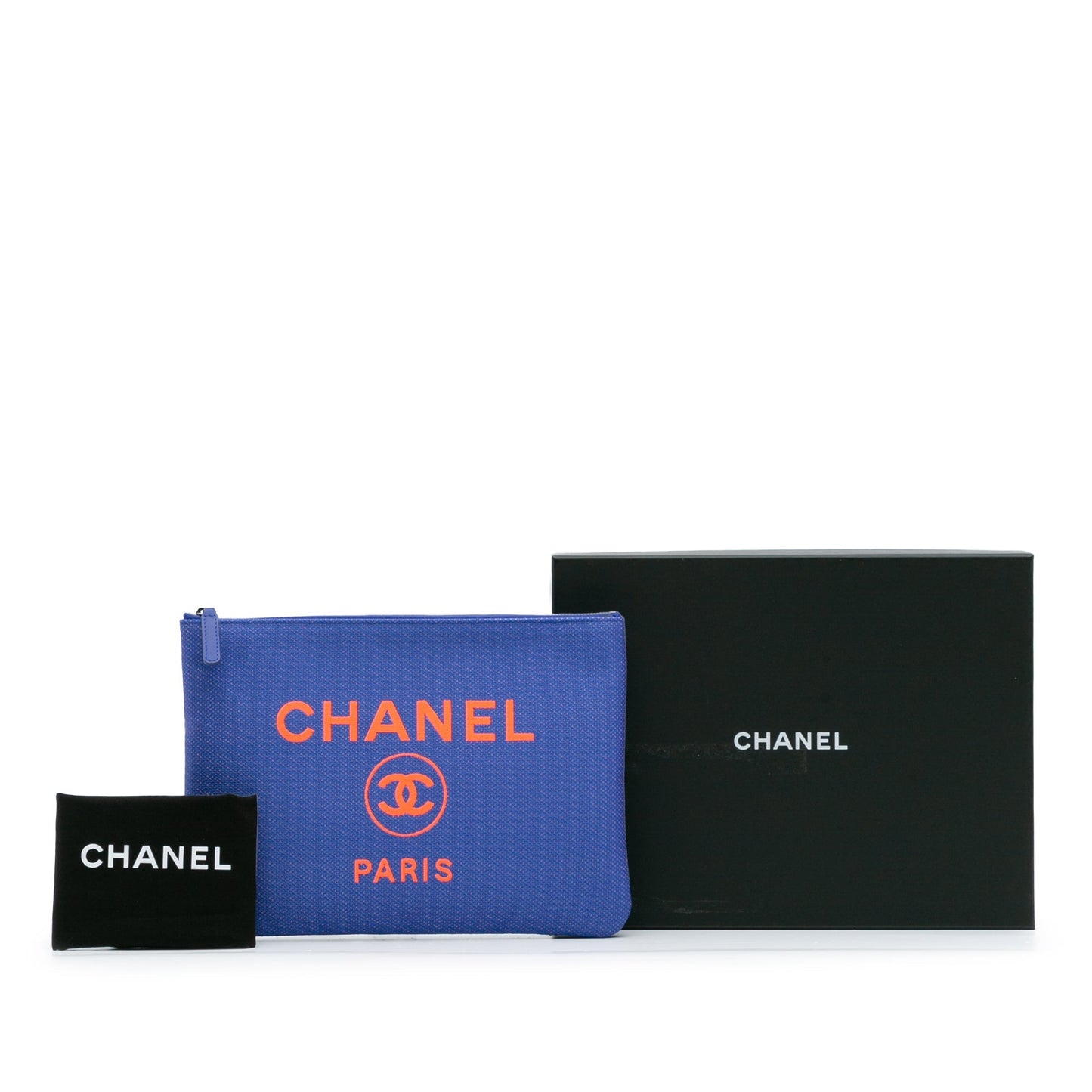 Blue Chanel Medium Tweed Deauville O Case Clutch
