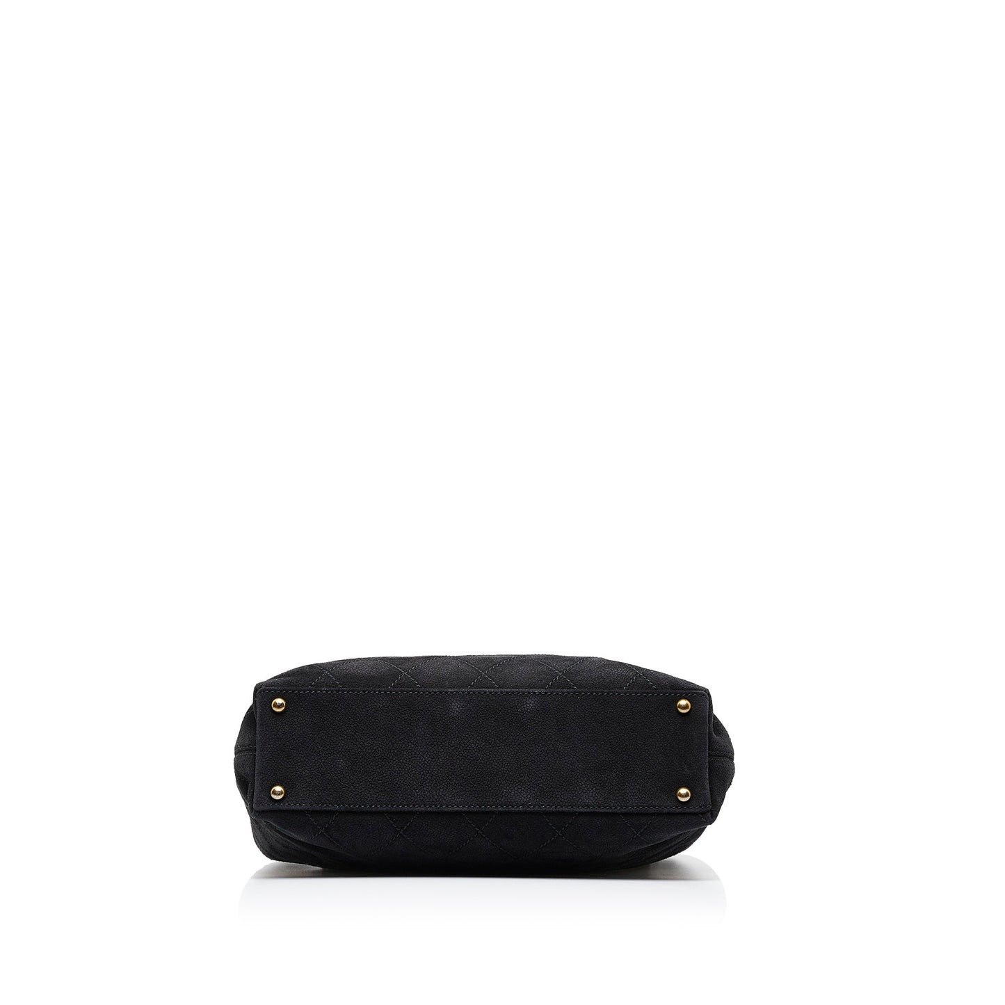 Black Chanel Wild Stitch CC Suede Leather Tote