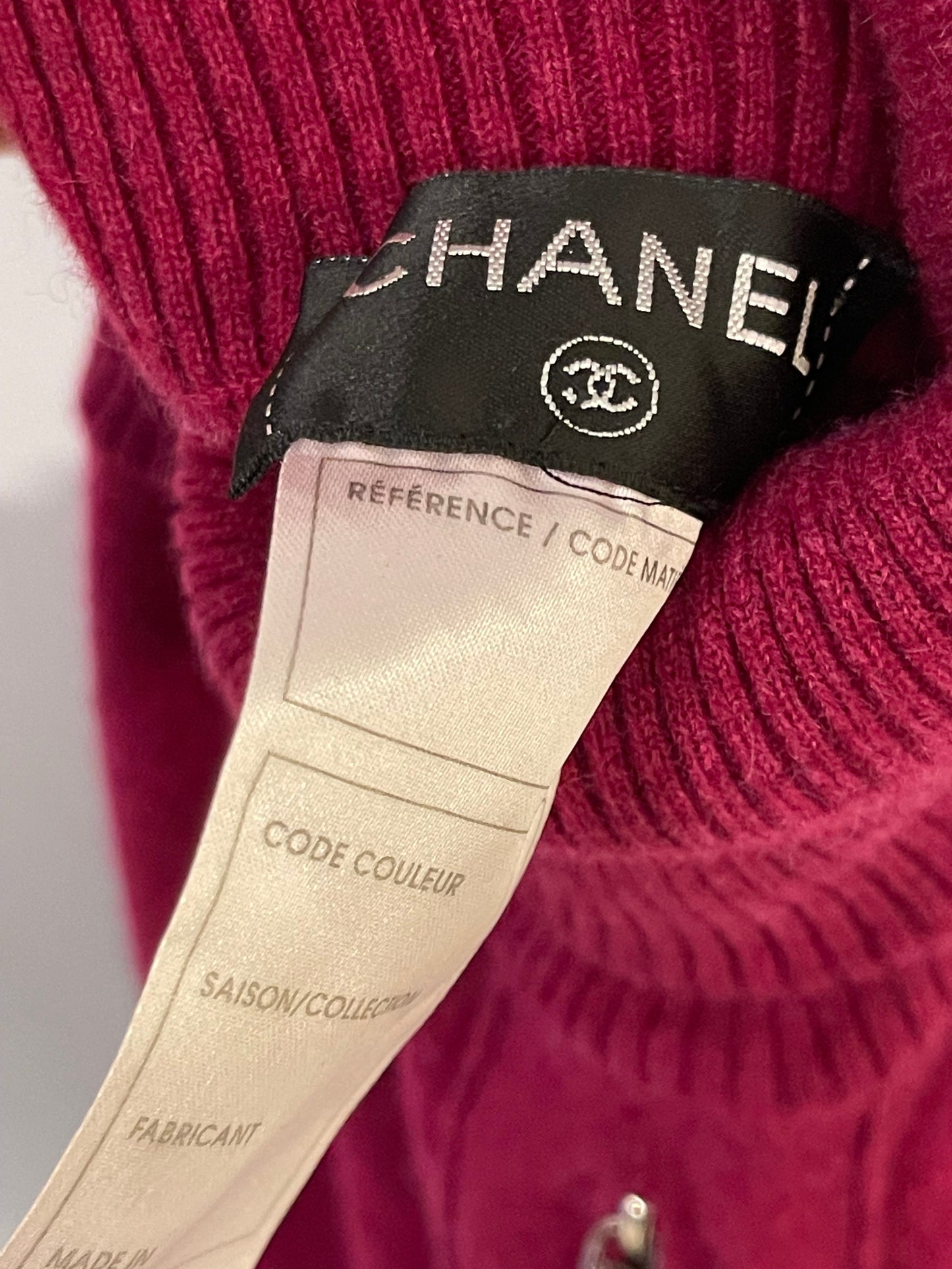 Chanel Raspberry Pink Capri Tro rs with White Stripes Detail Size FR 38 (UK 10)