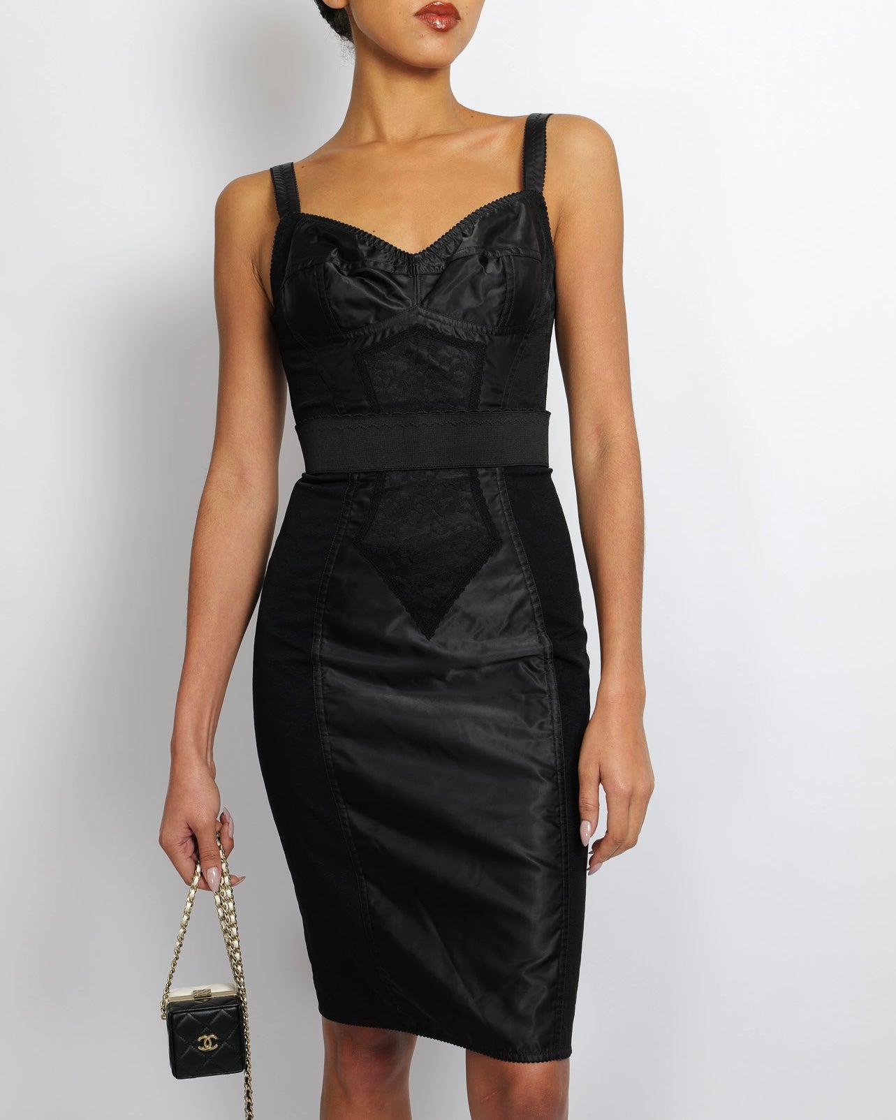 Dolce & Gabbana Black Lace Sleeveless Dress with Rose Embroidery Details Size IT 40 (UK 8)