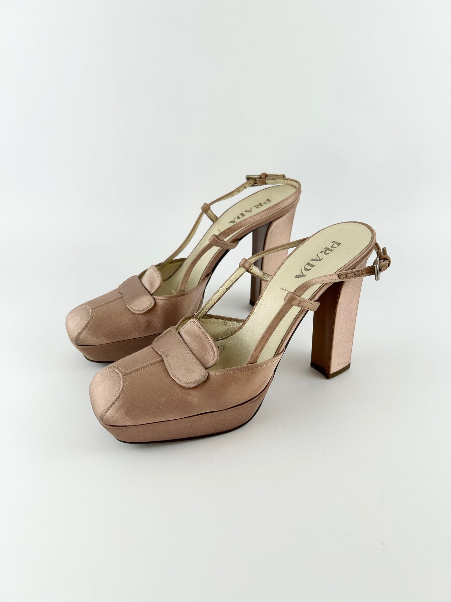 Prada Satin Slingback Ballet Platform Heels (2003)