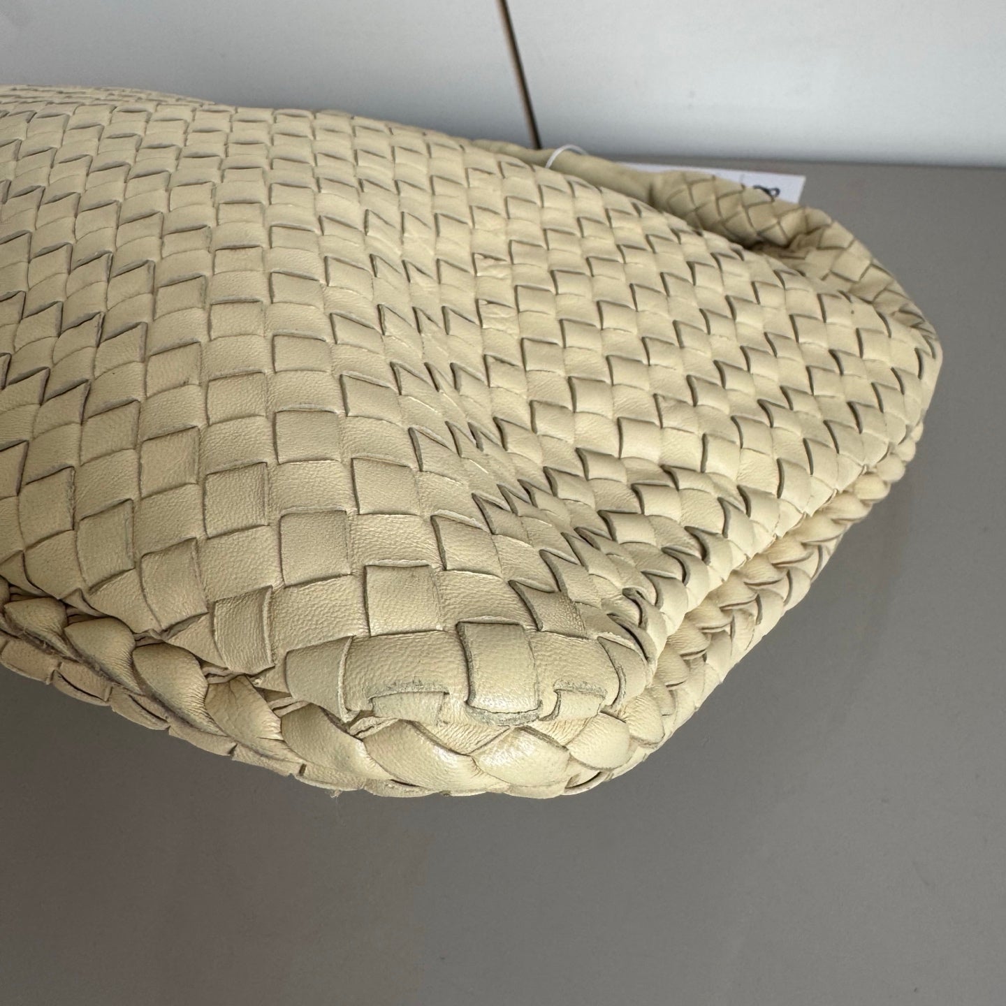 Bottega Veneta Veneta Hobo Light Yellow Intrecciato Leather Bag 47cm