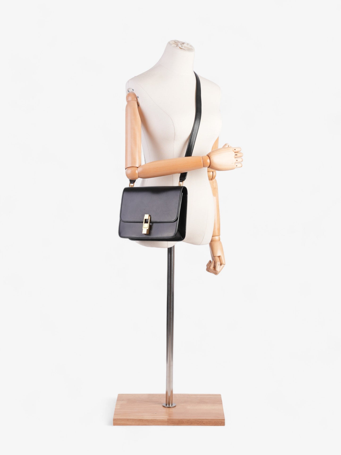 Saint Laurent Le Carré Black Leather Medium