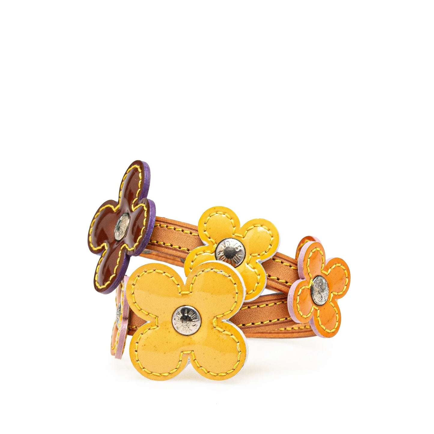 Brown Louis Vuitton Monogram Vernis Lexington Fleurs Bracelet
