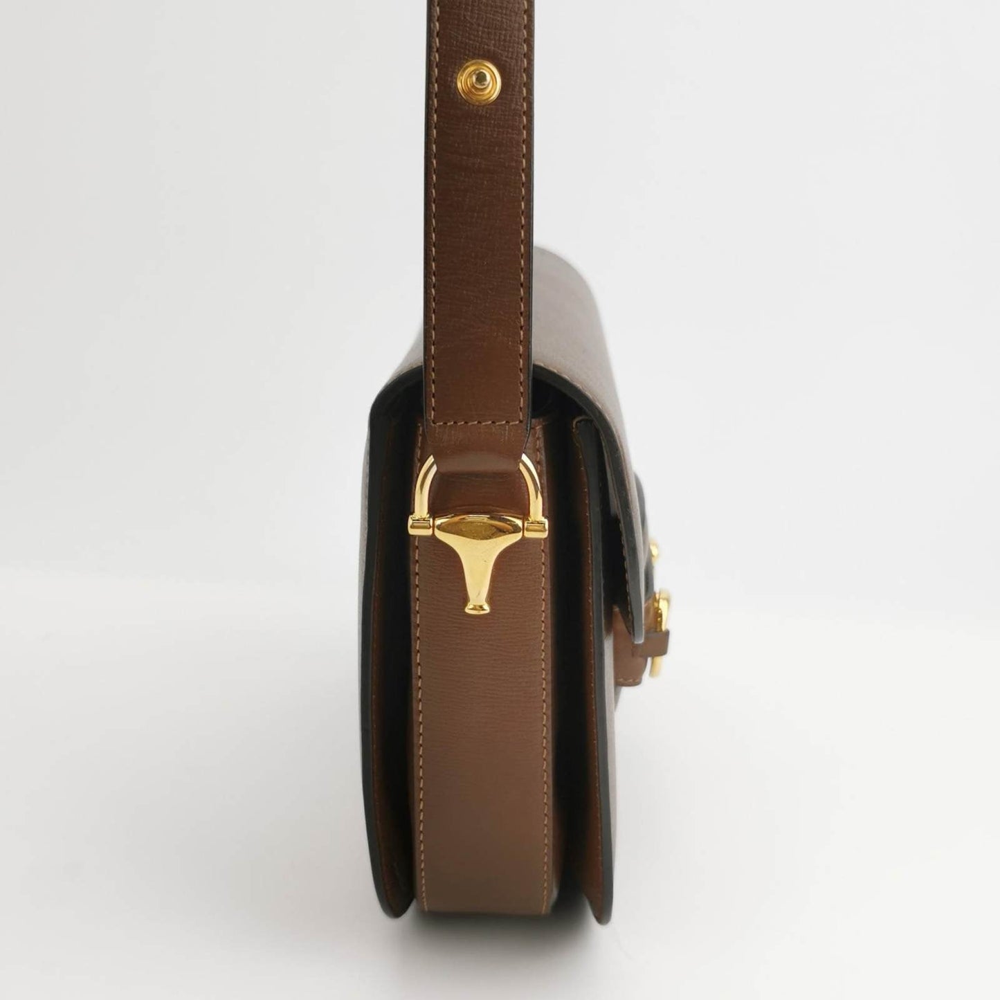 Gucci 1955 Horsebit Shoulder Bag Caramel Brown Small Leather