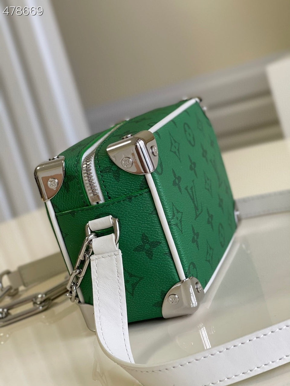 Top Quality Mini Soft Trunk  Monogram Canvas Green By Virgil Abloh For Fall-Winter, Handbags, Shoulder And Crossbody Bags 7.3in/18.5cm Top Quality M80816