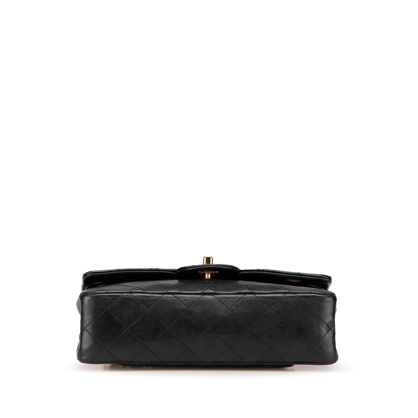 Black Chanel Small Classic Lambskin Double Flap Shoulder Bag