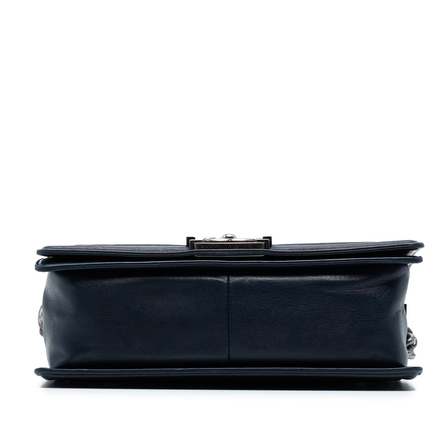 Blue Chanel Old Medium Quilted Lambskin Boy Flap Crossbody Bag