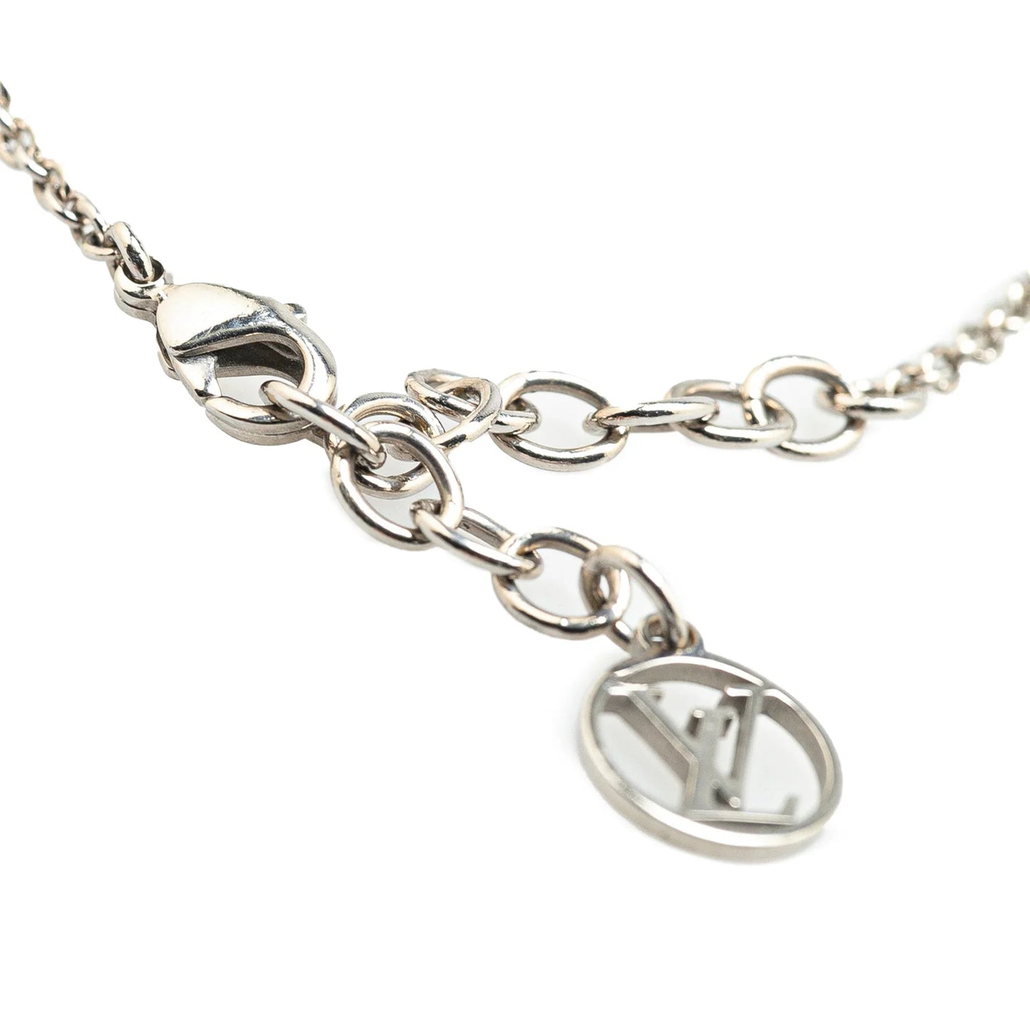 Silver Louis Vuitton Silver Plated Essential V Supple Bracelet