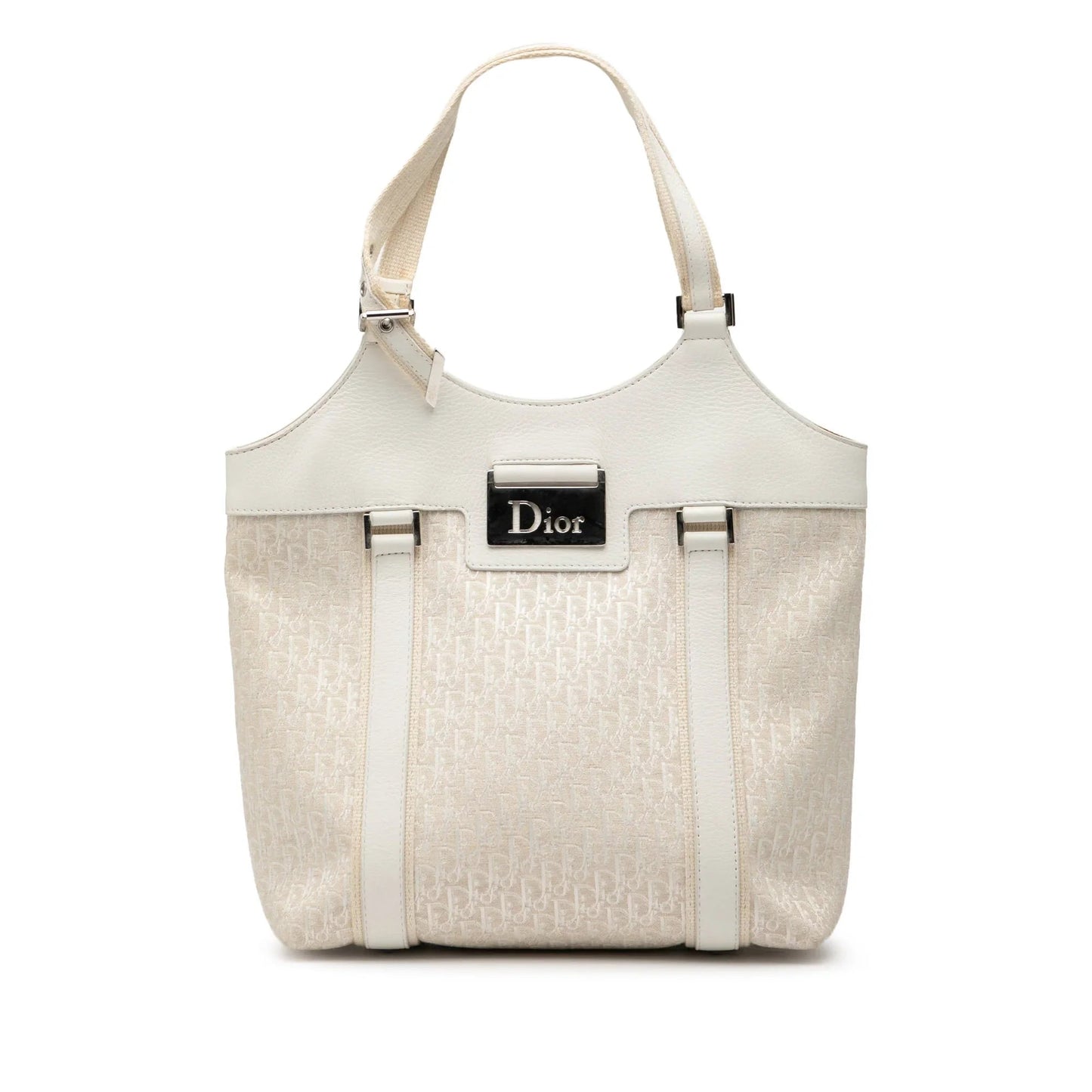 White Dior Diorissimo Trotter Canvas Street Chic Tote
