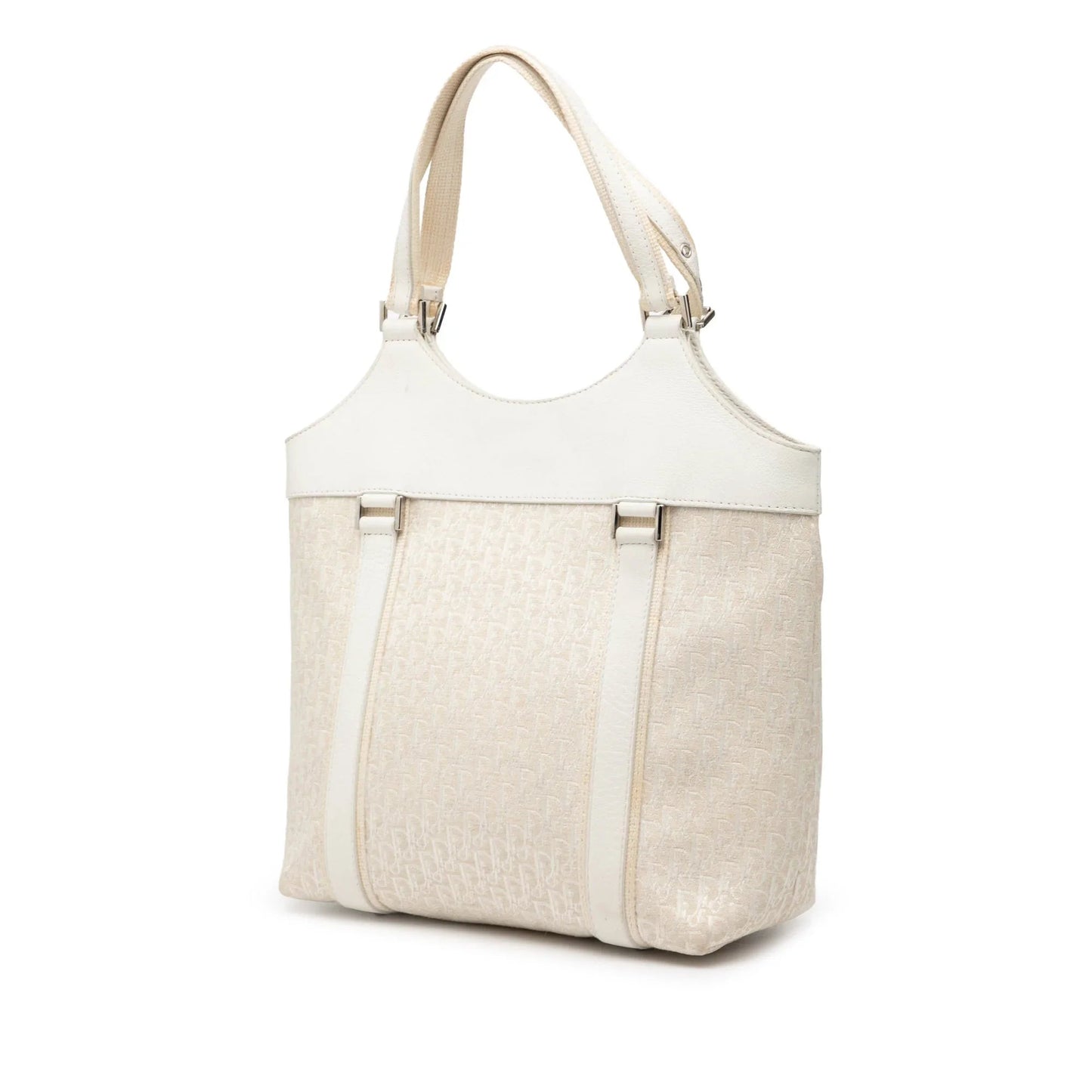 White Dior Diorissimo Trotter Canvas Street Chic Tote
