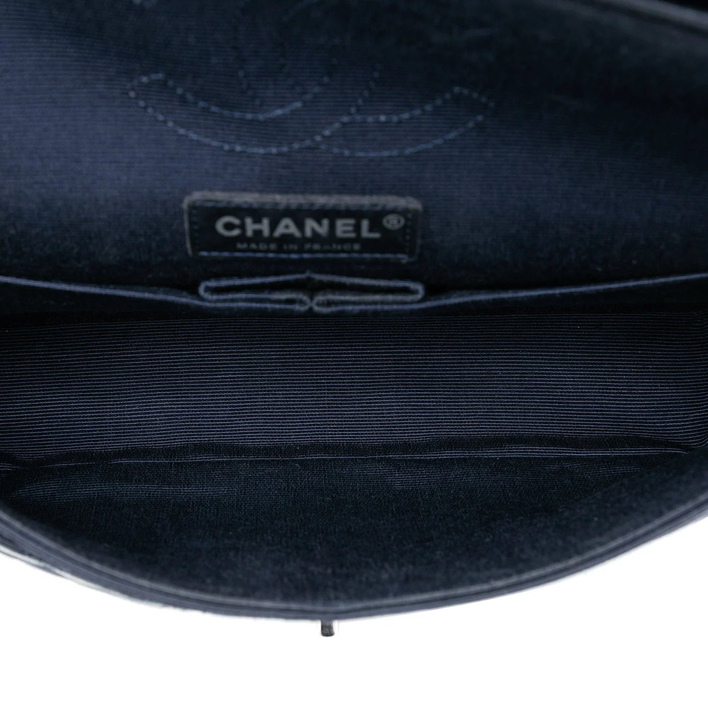Blue Chanel Medium Classic Printed Grosgrain Double Flap Shoulder Bag