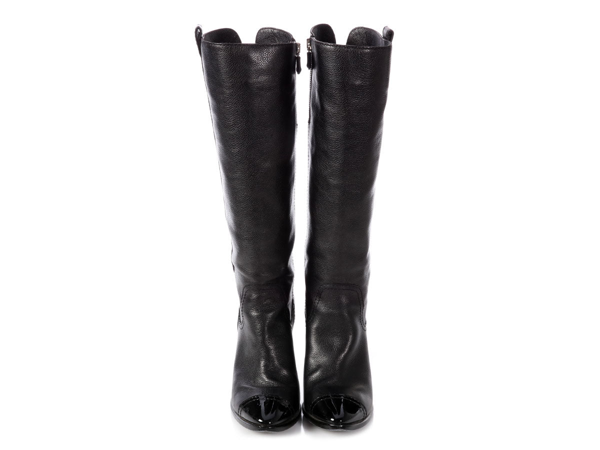Chanel Black Leather Boots