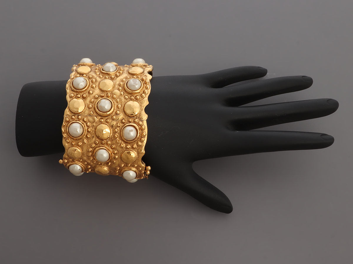 Chanel   Wide Pearl Bangle
