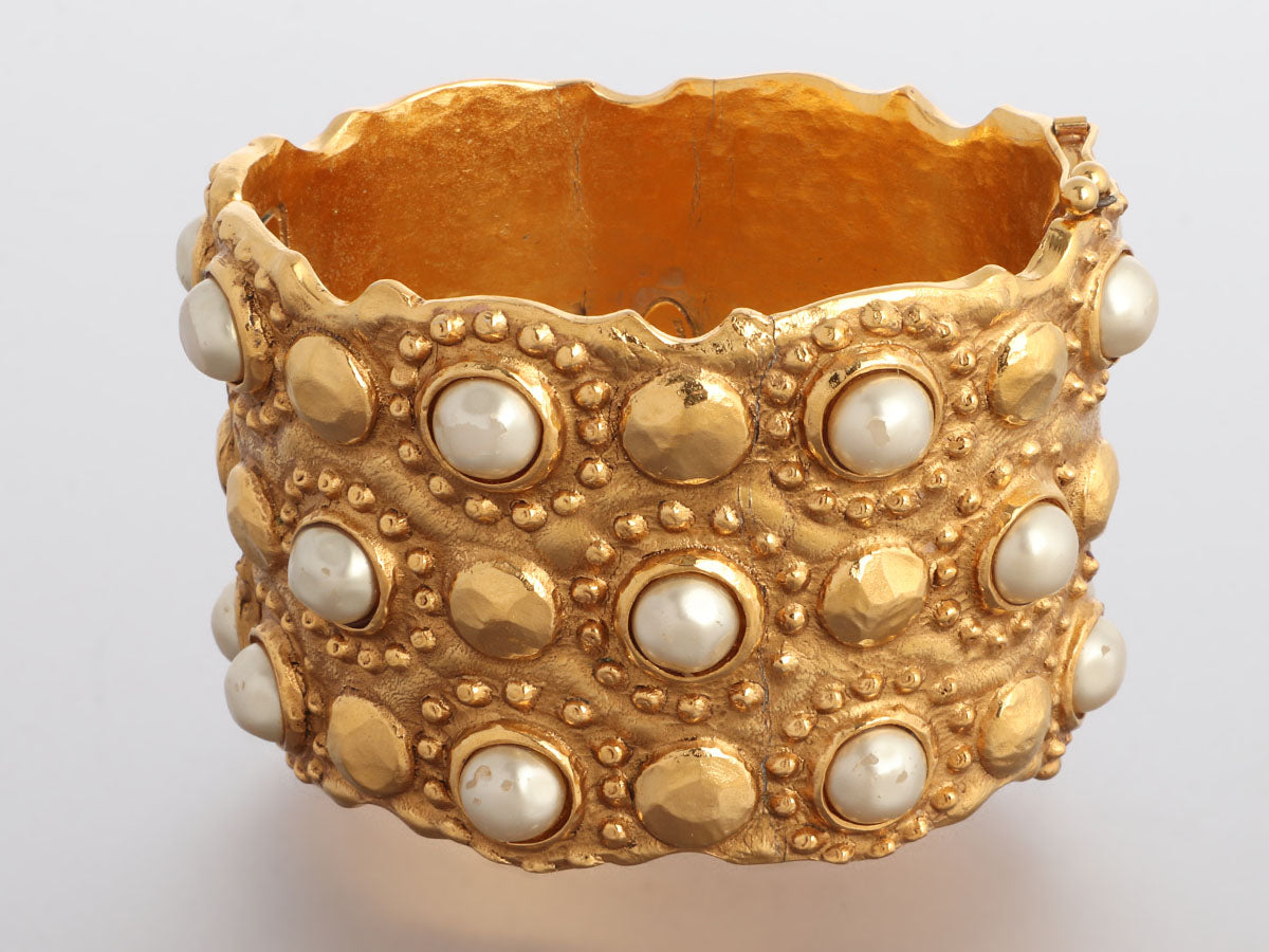 Chanel   Wide Pearl Bangle