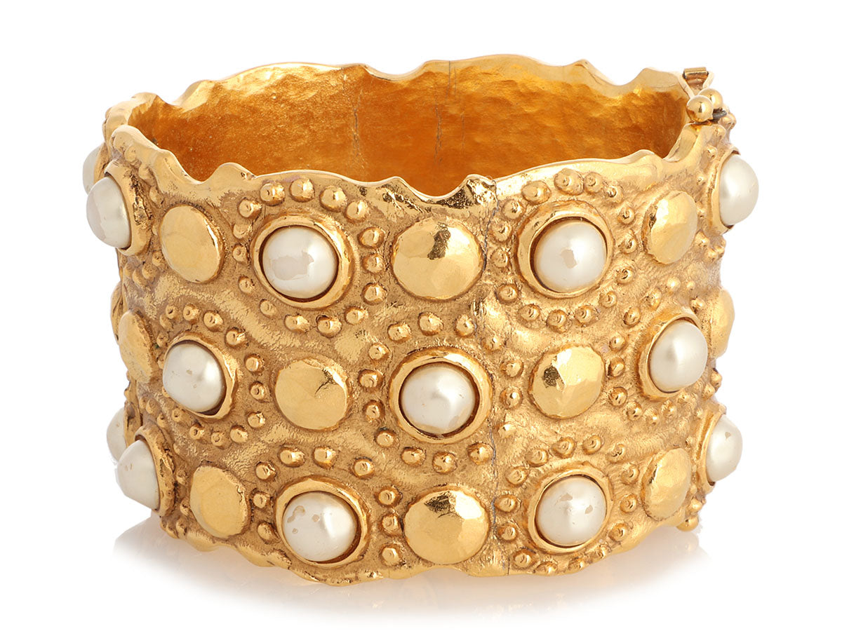 Chanel   Wide Pearl Bangle