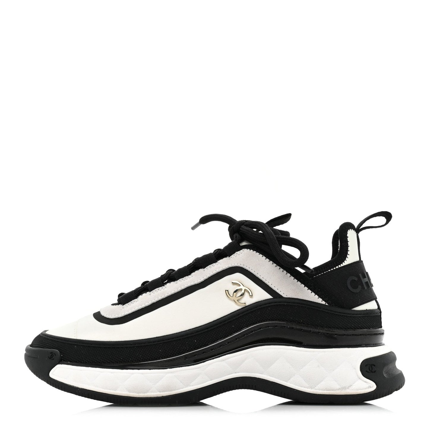 CHANEL SUEDE CALFSKIN MIXED FIBERS CC SNEAKERS