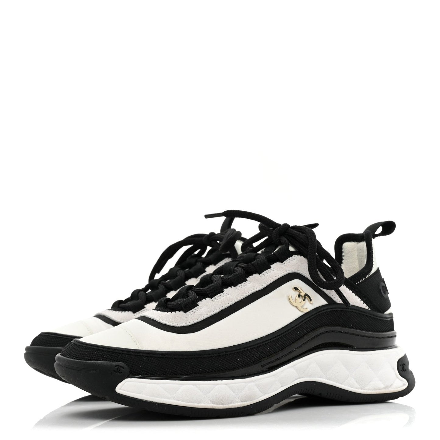 CHANEL SUEDE CALFSKIN MIXED FIBERS CC SNEAKERS