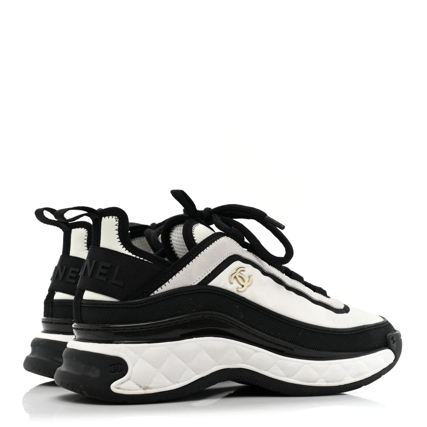 CHANEL SUEDE CALFSKIN MIXED FIBERS CC SNEAKERS