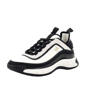 CHANEL SUEDE CALFSKIN MIXED FIBERS CC SNEAKERS
