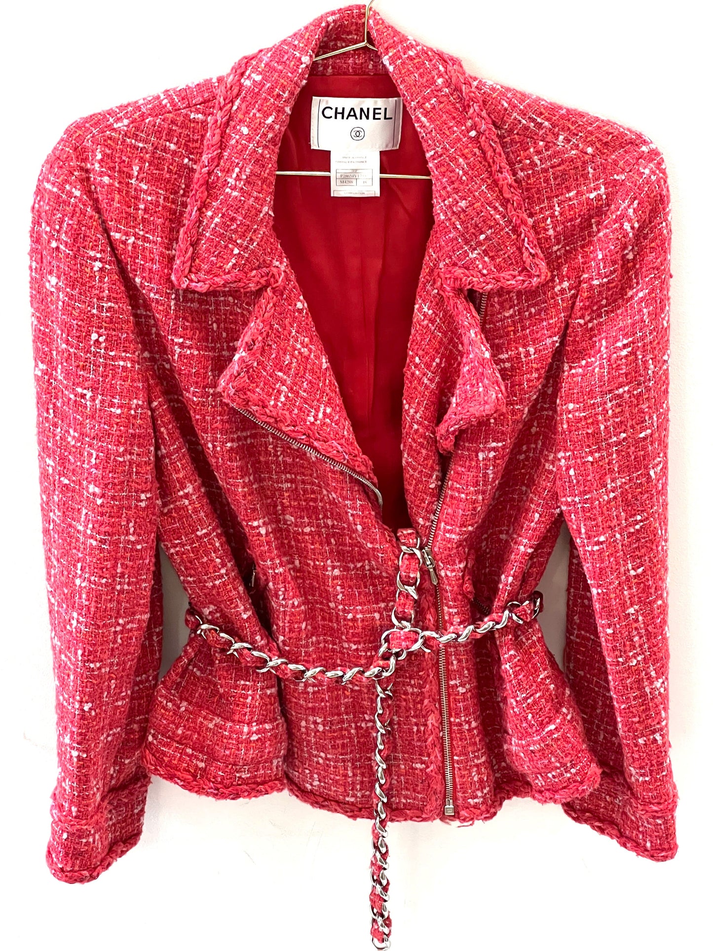 CHANEL COCO TWEED BIKER STYLE JACKET