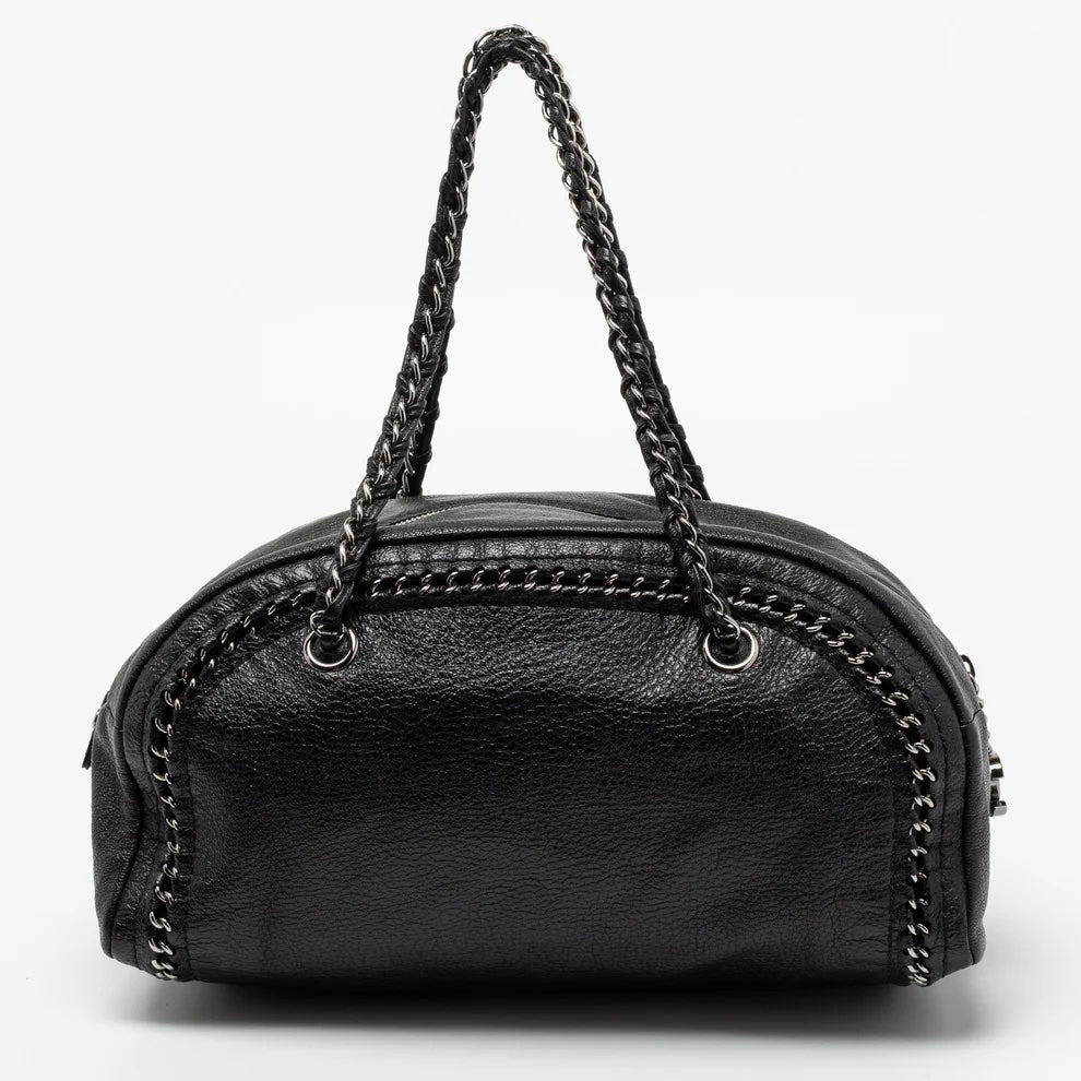 CHANEL CALFSKIN CHAIN TRIM LUXE LIGNE MEDIUM BOWLER BAG