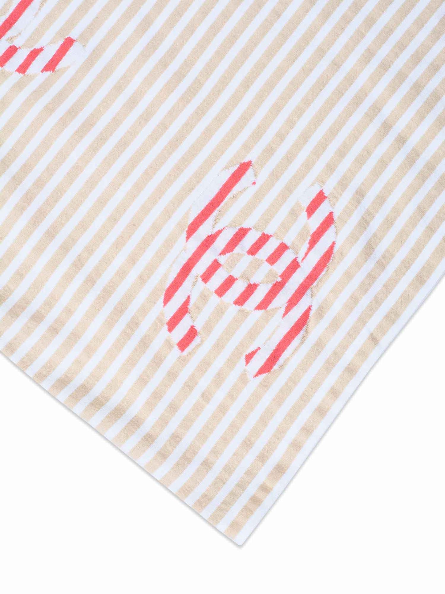 Chanel Cotton CC Logo Stripe Top Tan Pink EU