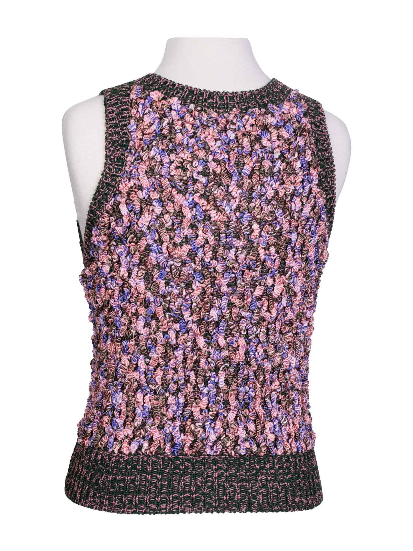 Chanel Cotton Silk Knitted Tweed Vest Multicolor
