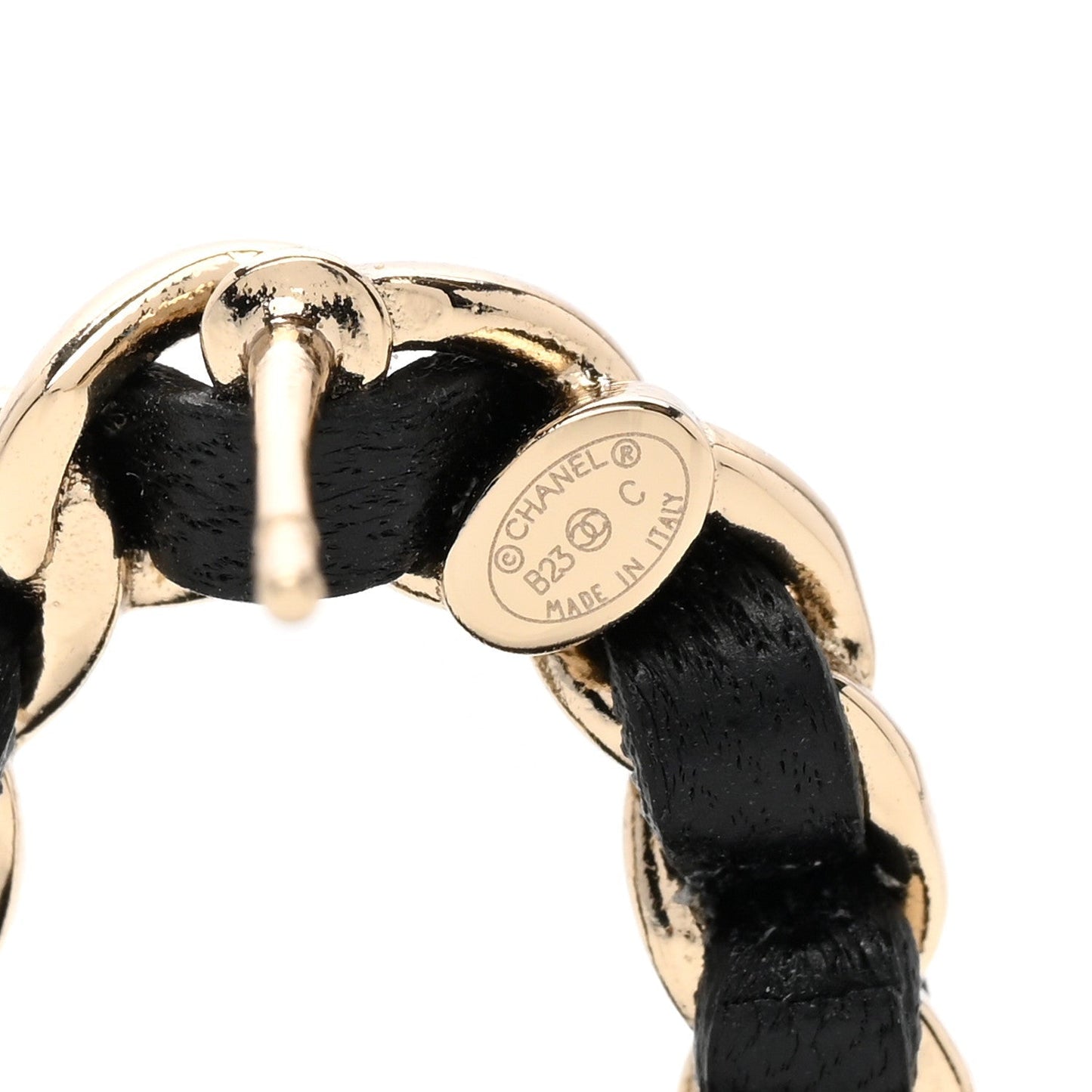 CHANEL METALLIC RESIN QUILTED CC TURNLOCK CHAIN FLAP EARRINGS