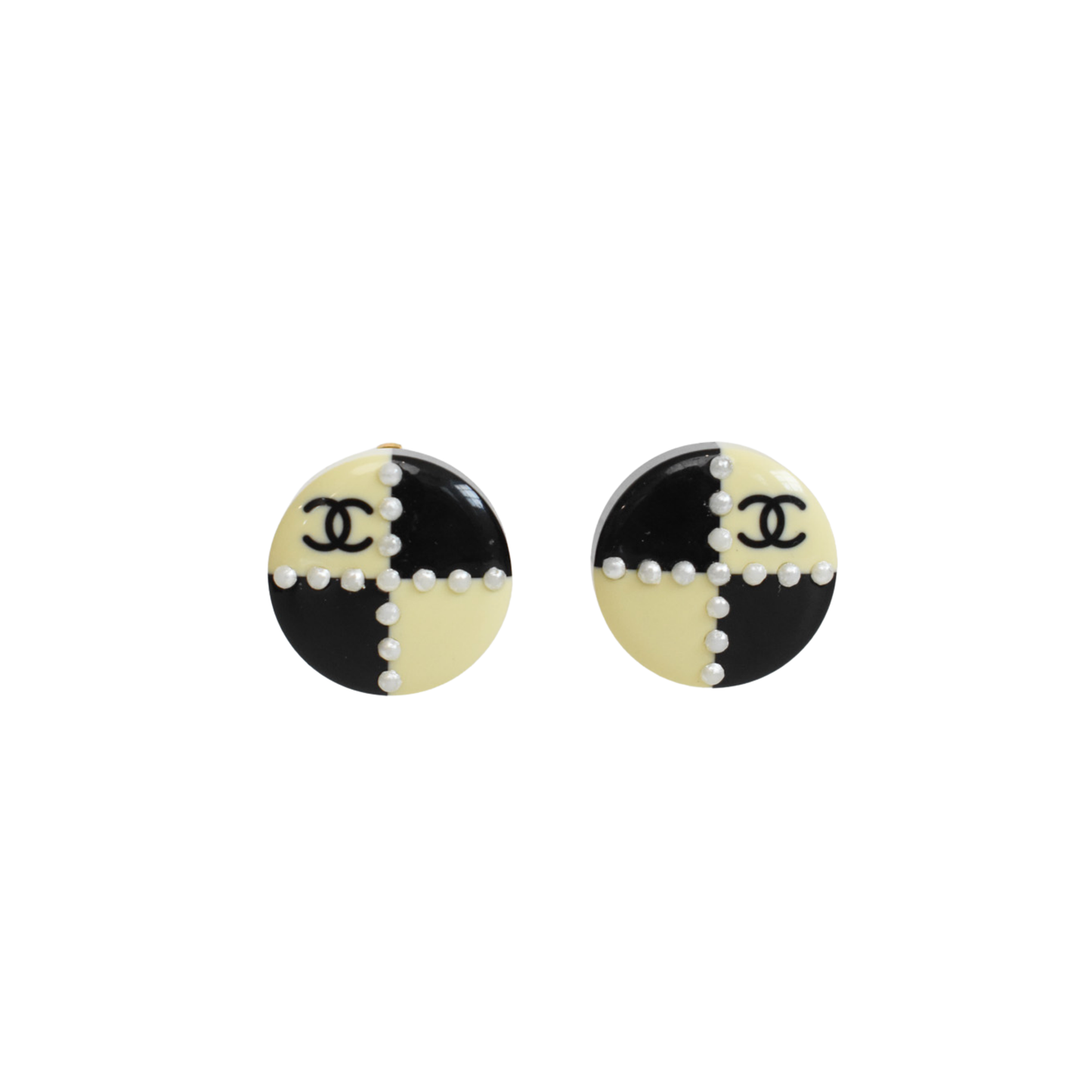 Chanel 'Coco Mark' Check Earrings