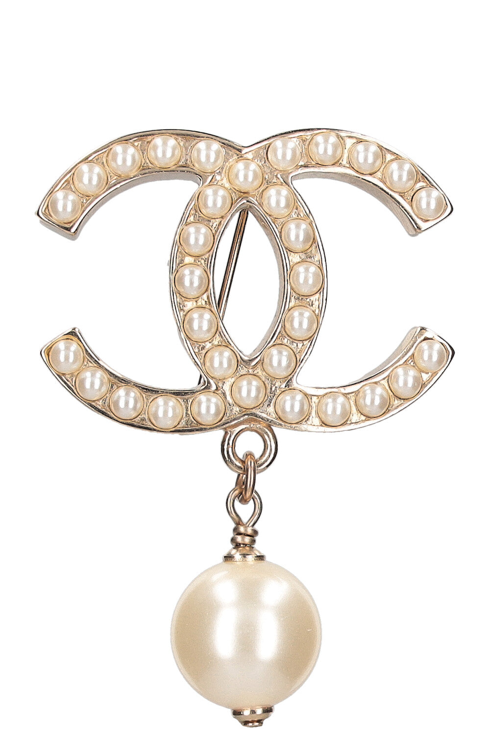 CHANEL Brooch CC Pearl 10V