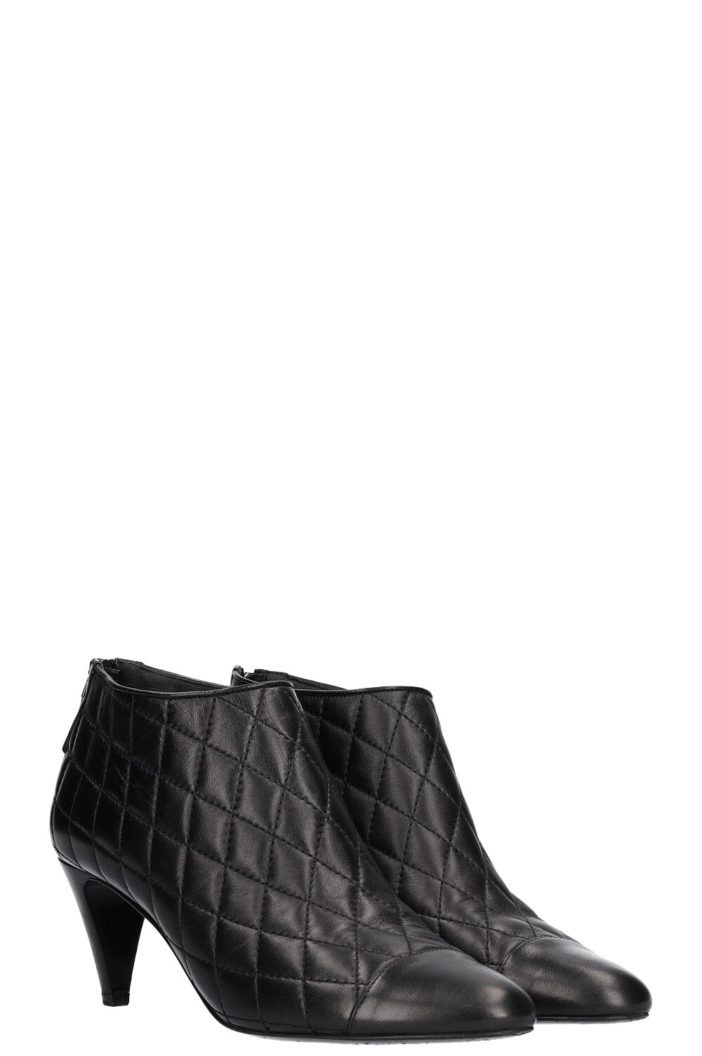 CHANEL Booties Quilted Black
