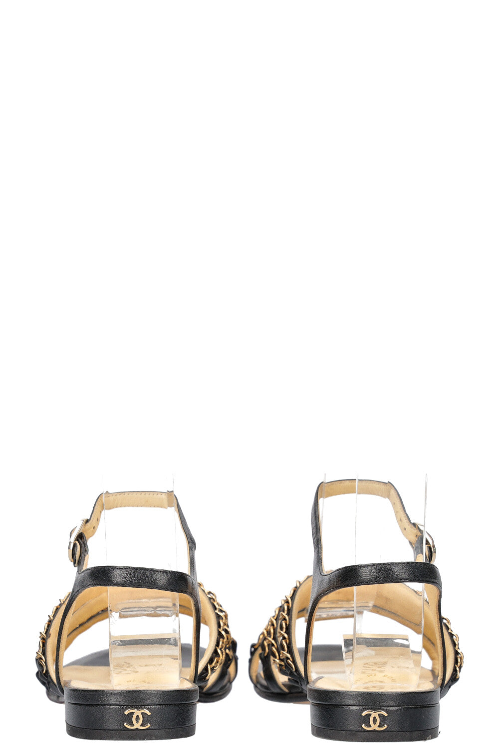 CHANEL Chain Flats Black