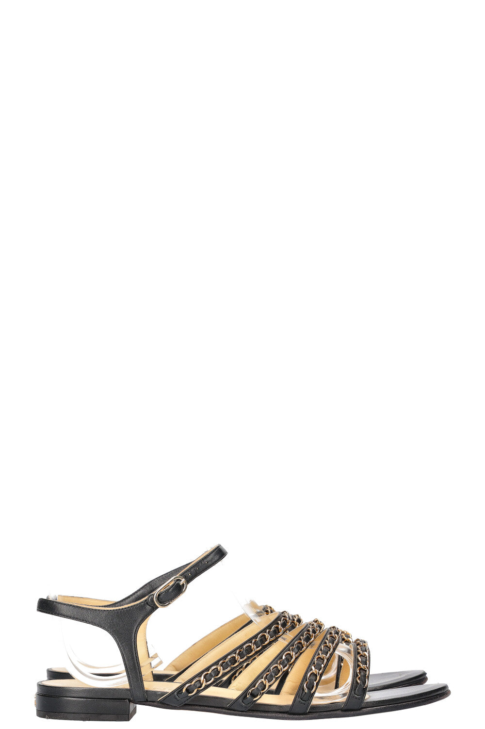 CHANEL Chain Flats Black