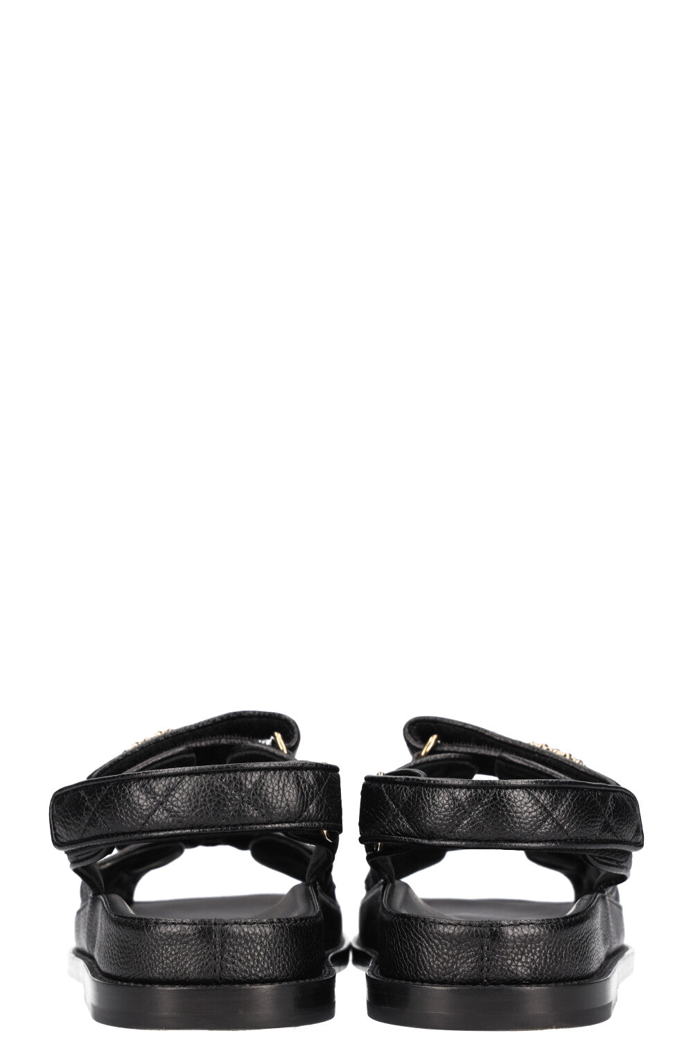 CHANEL Dad Sandals Caviar Black