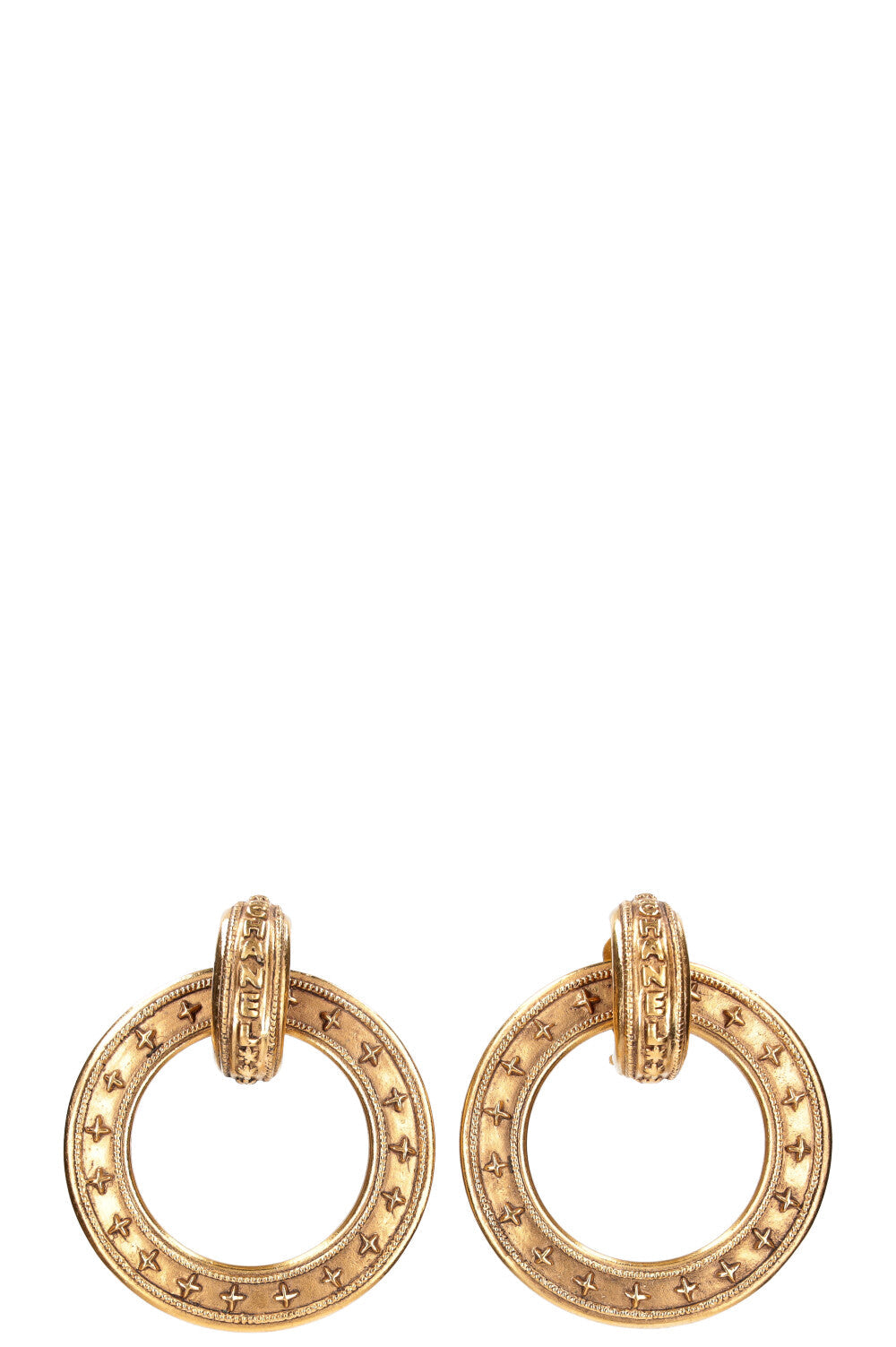 CHANEL Detachable Hoop Earrings Gold