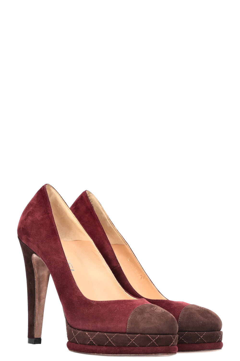 CHANEL Plateau Pumps Bordeaux