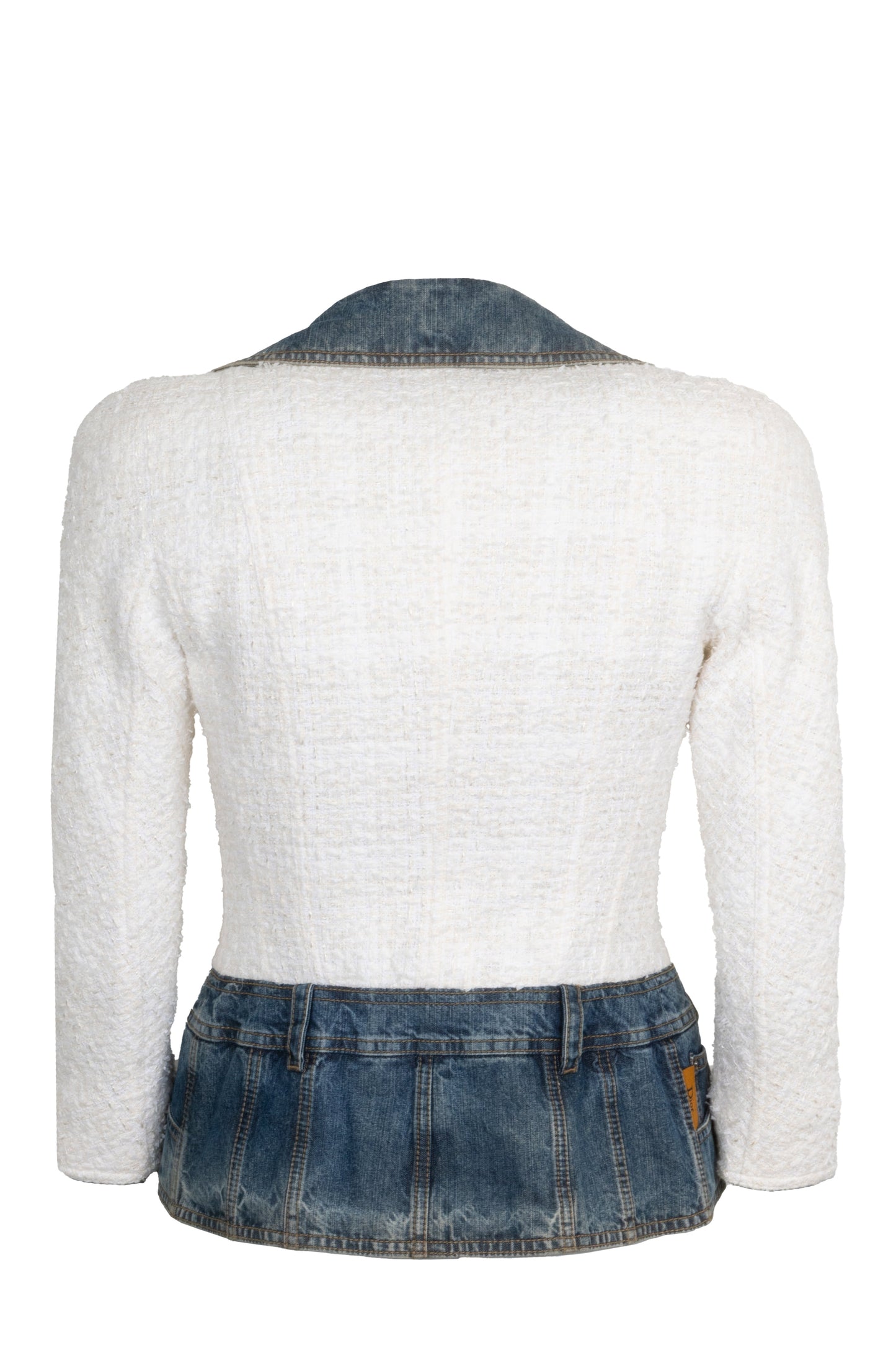 CHRISTIAN DIOR Jacket Tweed White Denim Blue