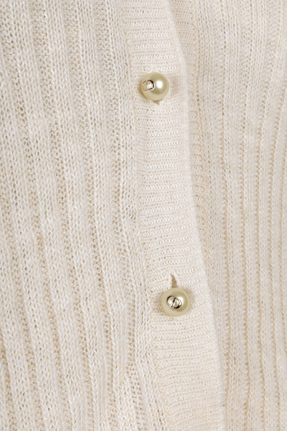 CHRISTIAN DIOR Knit Twinset Linen Cashmere Ivory