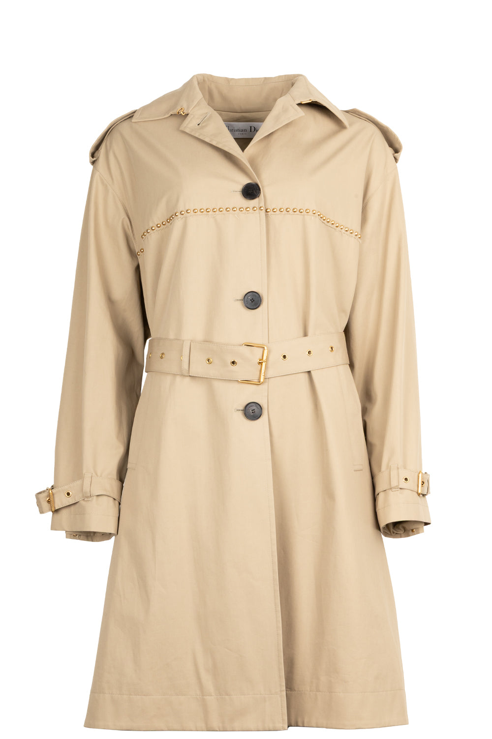 CHRISTIAN DIOR Studded Trench Coat Beige