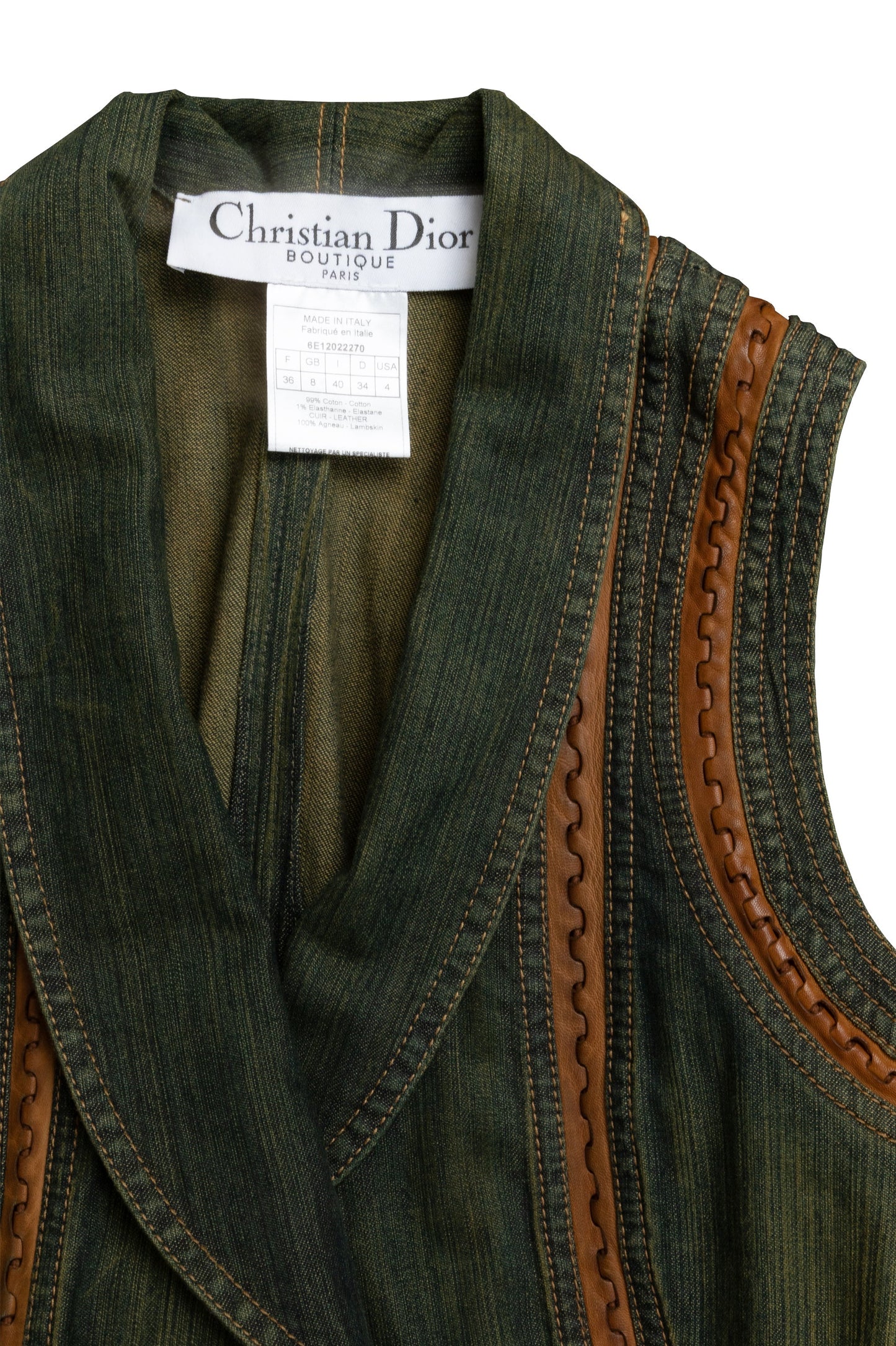 CHRISTIAN DIOR Vest Denim Leather