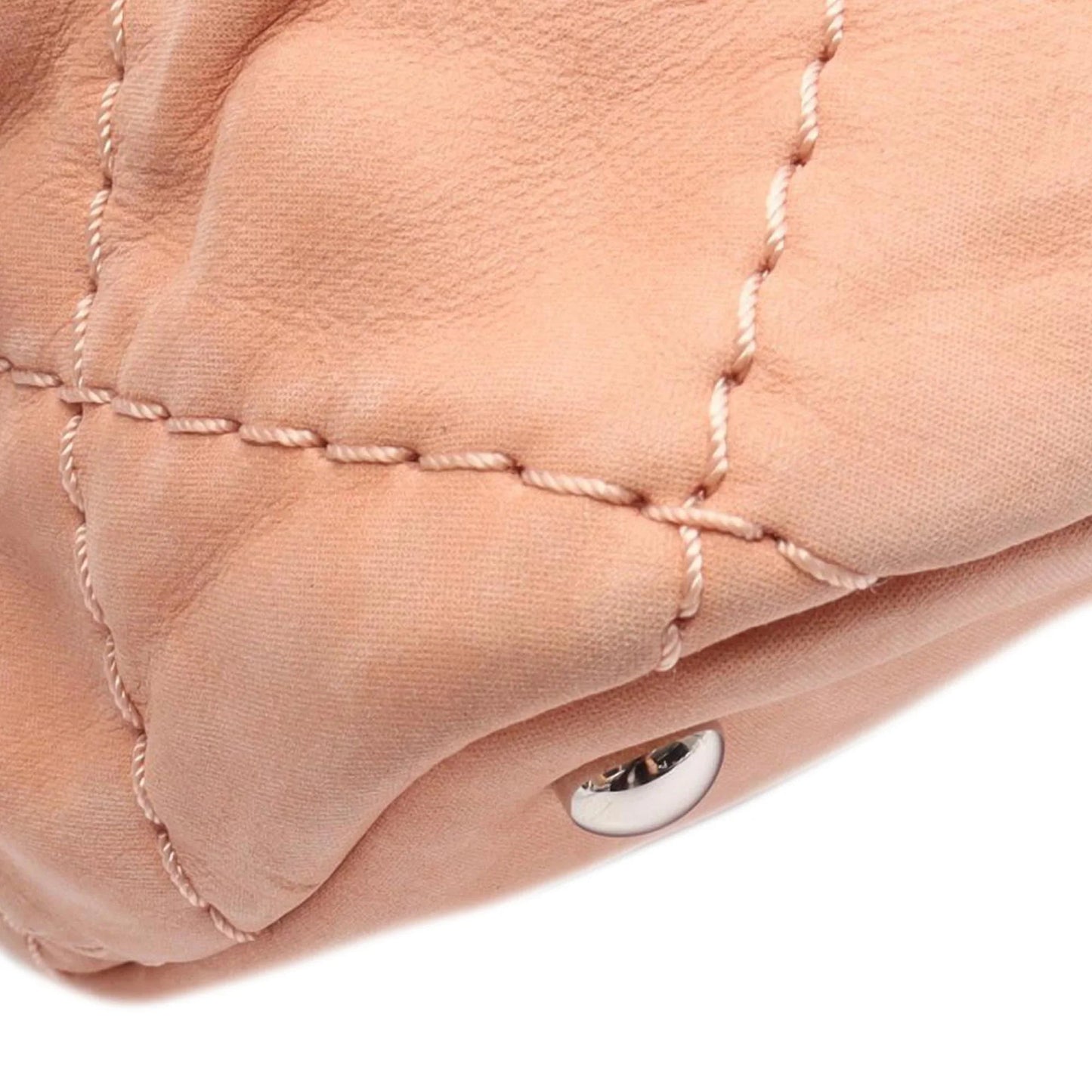 Pink Chanel Large CC Quilted Suede Sea Hit Tote Satchel