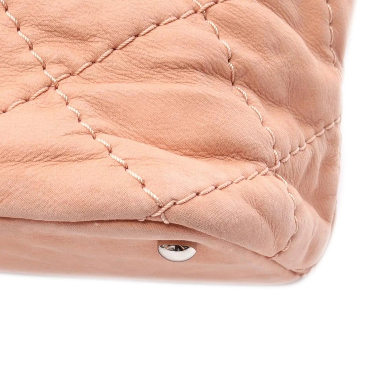 Pink Chanel Large CC Quilted Suede Sea Hit Tote Satchel