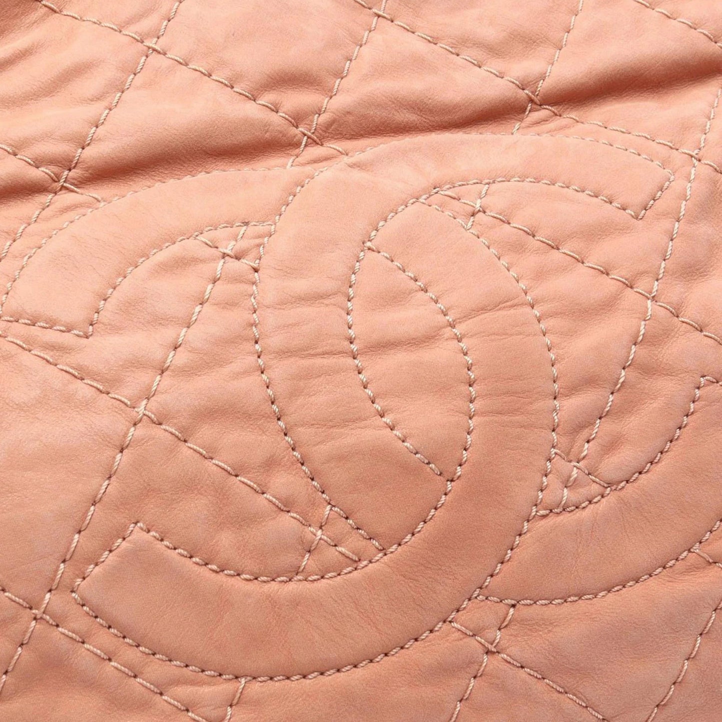 Pink Chanel Large CC Quilted Suede Sea Hit Tote Satchel