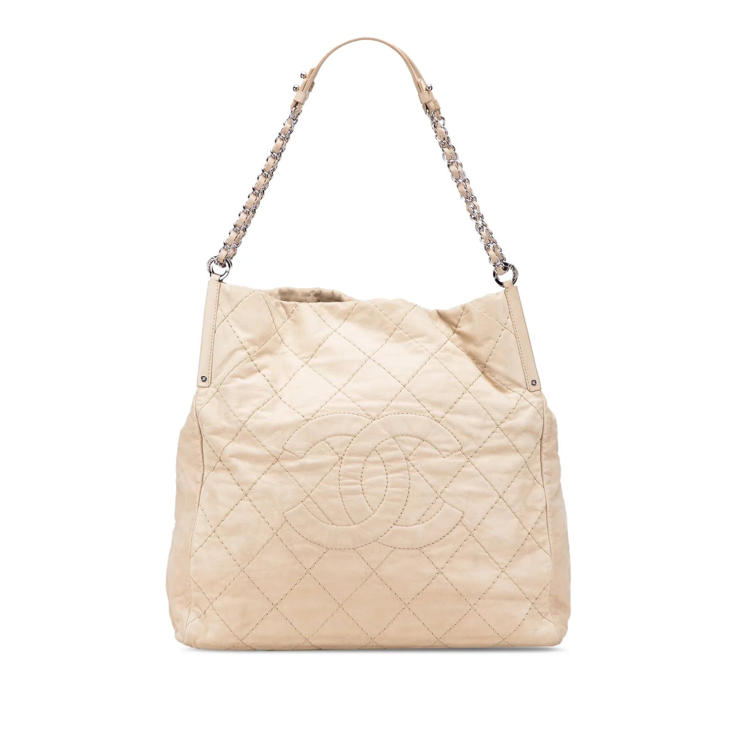 Beige Chanel Iridescent Calfskin Sea Hit Tote